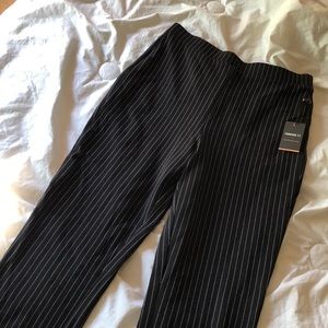 High waisted striped dress pant leggings
